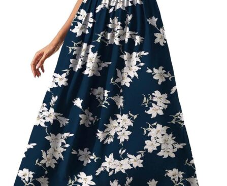 Gracyoga Women’s Summer Dresses 2025 Short Sleeve Maxi Dress Casual V Neck Flowy Sundress with Pockets