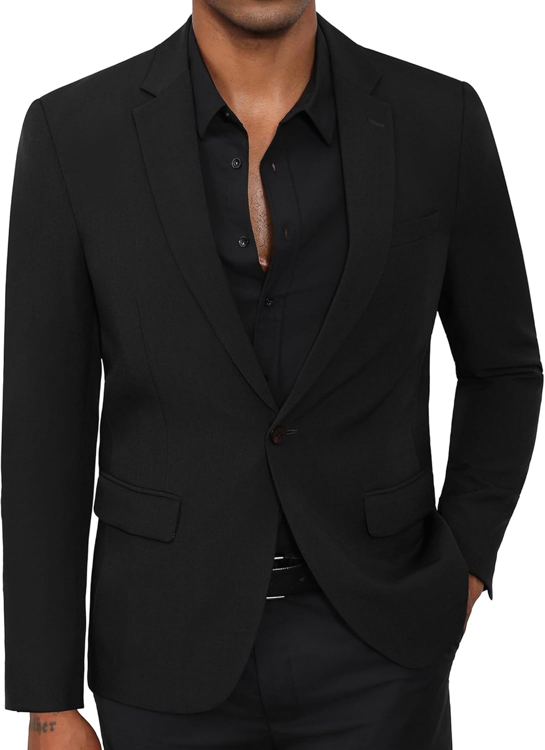 Men’s Causal Blazer Sport Coats, Lightweight Business Suit Jacket for Men One Button Regular Fit Mens Blazer Jacket Black