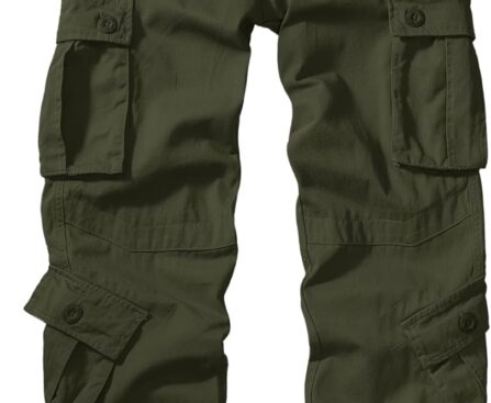 Men’s BDU Casual Military Pants, Tactical Wild Army Combat ACU Rip Stop Camo Cargo Work Pants Trousers with 8 Pockets
