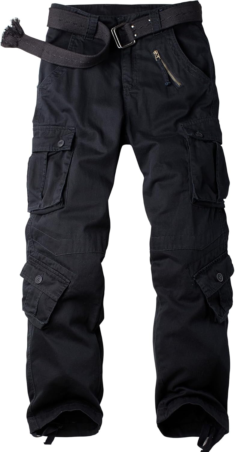 AKARMY Men’s Casual Cargo Pants Military Army Camo Pants Combat Work Pants with 8 Pockets