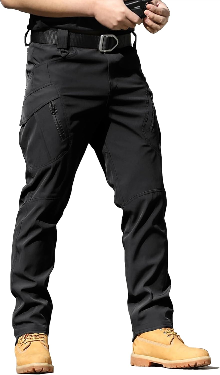 AUTIWITUA Men’s Tactical Cargo Pants Water Resistant Lightweight Hiking Pants Outdoor Work Pants with Multi Pockets(No Belt)