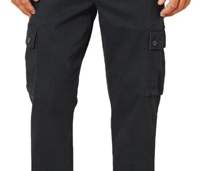 Amazon Essentials Men’s Slim-Fit Stretch Cargo Pant (Available in Big & Tall), Black, 30W x 30L