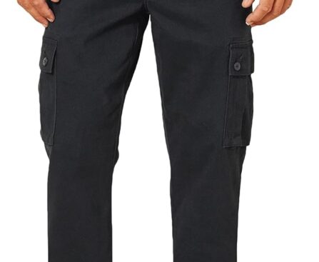 Amazon Essentials Men’s Slim-Fit Stretch Cargo Pant (Available in Big & Tall), Black, 30W x 30L