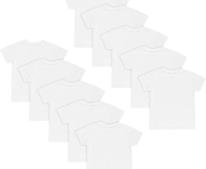 Hanes Boys Boys’ Undershirt, EcoSmart Short Sleeve Crew Shirts, Multiple Packs Available