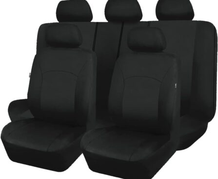 Flying Banner Car Seat Covers Front Seats Rear Bench Polyester car seat Protectors Easy installations Rear Bench Split Classic Man Lady Truck Soid Black