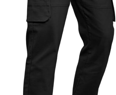 GINGTTO Men’s Casual Cargo Pants Elastic Waist Camo Pants Hiking Joggers