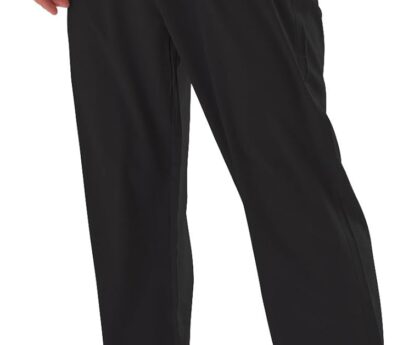 Men’s Elastic Waist Hiking Pants Water Resistant Quick-Dry Lightweight Outdoor Sweatpants with Zipper Pockets
