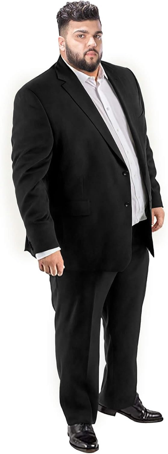 GATMSTZ Mens Suits Big and Tall 2 Pieces Blazer Pants Set Classic Fit