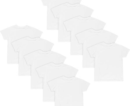 Hanes Boys Boys’ Undershirt, EcoSmart Short Sleeve Crew Shirts, Multiple Packs Available