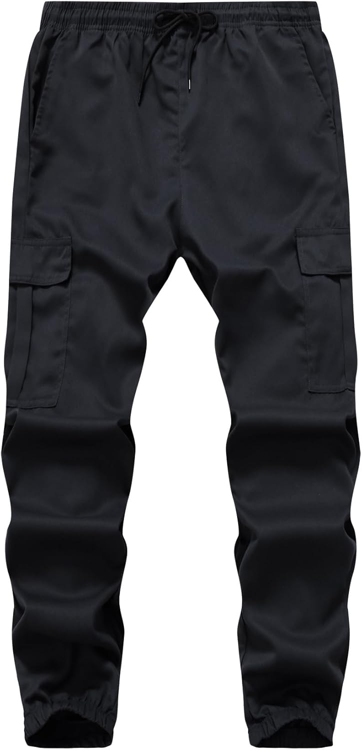 Mens Casual Cargo Pants Joggers Pants Workout Pants Multi Pockets