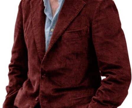 Suit for Men Corduroy Jacket Slim Fit Casual Suits Blazers Mens Sport Coats Tweed Jackets Weeding Groomsmen Formal Clothes