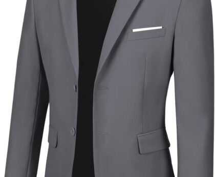 Men’s Casual Suit Blazer Tux Separates Jacket Slim Fit 2 Button Lightweight Men Suits Sport Coats for Wedding Prom Party