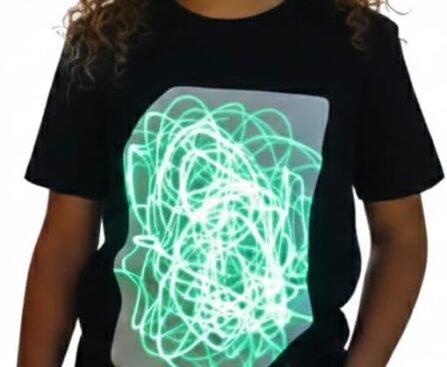 Illuminated Apparel Original Interactive Glow in The Dark T-Shirt – Fun for Birthday Parties & Festivals