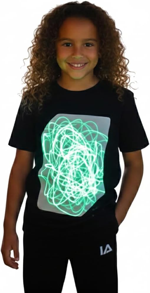 Illuminated Apparel Original Interactive Glow in The Dark T-Shirt – Fun for Birthday Parties & Festivals