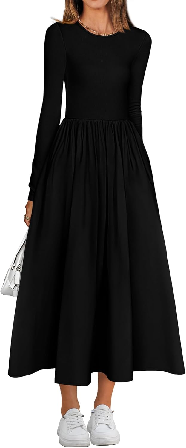 BTFBM Casual Long Sleeve Dresses Spring Dresses 2025 Wedding Guest Dress Midi Dress Flowy Bohemian Long Dress