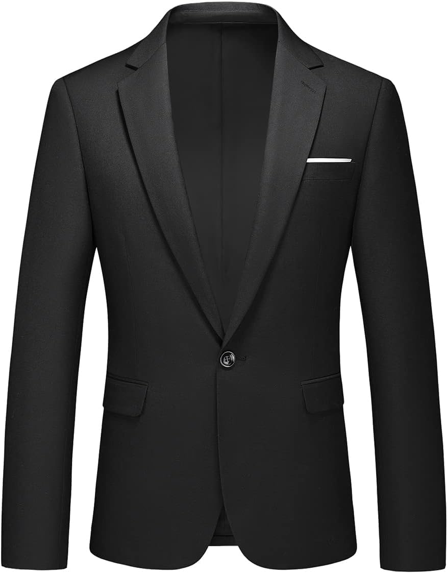 Men’s Casual Slim Fit Suit Blazer Jacket One Button Lightweight Sport Coats Formal Dress Daily Business Suit Jacket