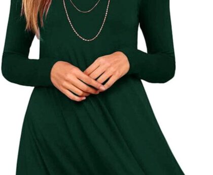 KEEDONE Women’s Long Sleeve Turtleneck Casual Loose T-Shirt Dresses