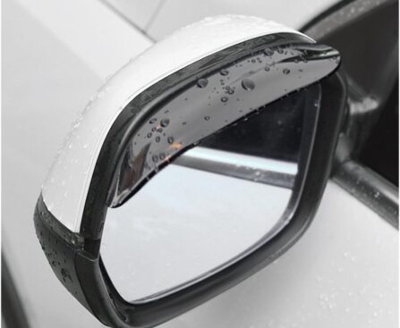 2 PCS Mirror Rain Visor Eyebrow, Waterproof PVC Auto Exterior Rear View Mirror Rain Visor Guard, Rainproof Side Mirror Rain Visor Eyebrow Cover for SUV Truck, Car Accessories (Black)