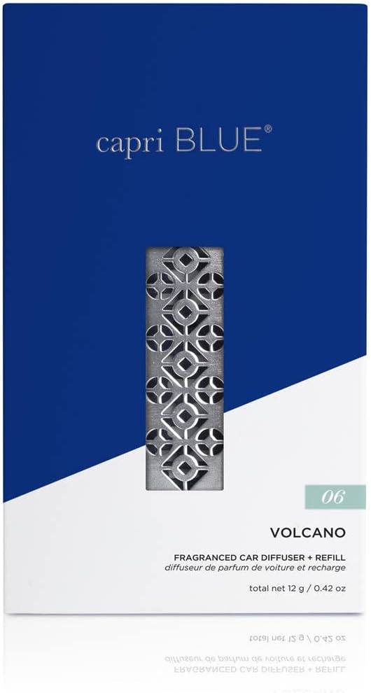 Capri Blue Volcano Fragranced Car Diffuser with Refills – Volcano Car Air Freshener Diffuser – Includes Tropical Fruit Scented Refills