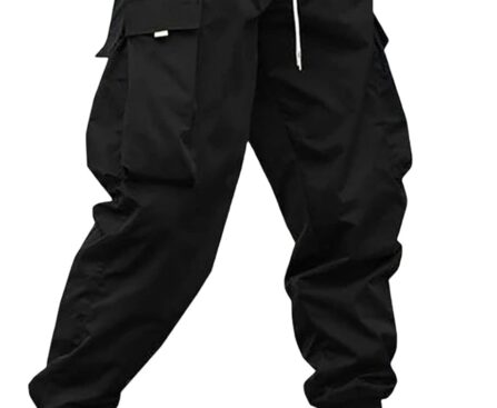 ZAFUL Men’s Streetwear Cargo Pants with Flap Pockets & Drawstring Elastic Waist – Casual & Techwear Joggers