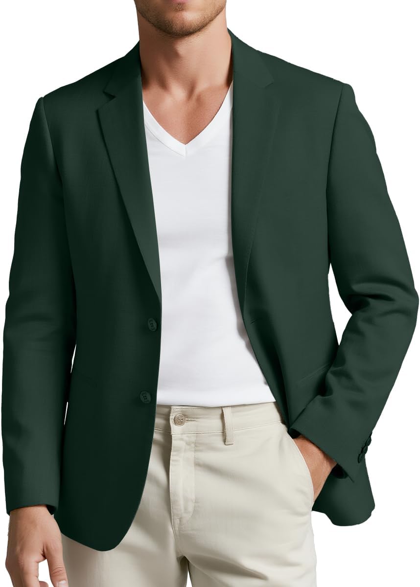 Men’s Casual Blazer Slim Fit Suit Jacket for Men Two Button Sports Coats Wedding Prom Party