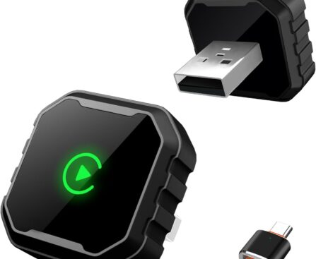 Wireless CarPlay Adapter for iPhone, 2026 Upgrade Mini USB Design for Cars Converts Wired to Wireless, Fast Connect,No Delay, Compatible with iOS 10+ & iPhone 6+, USB/Type C,Plug and Play (Black)