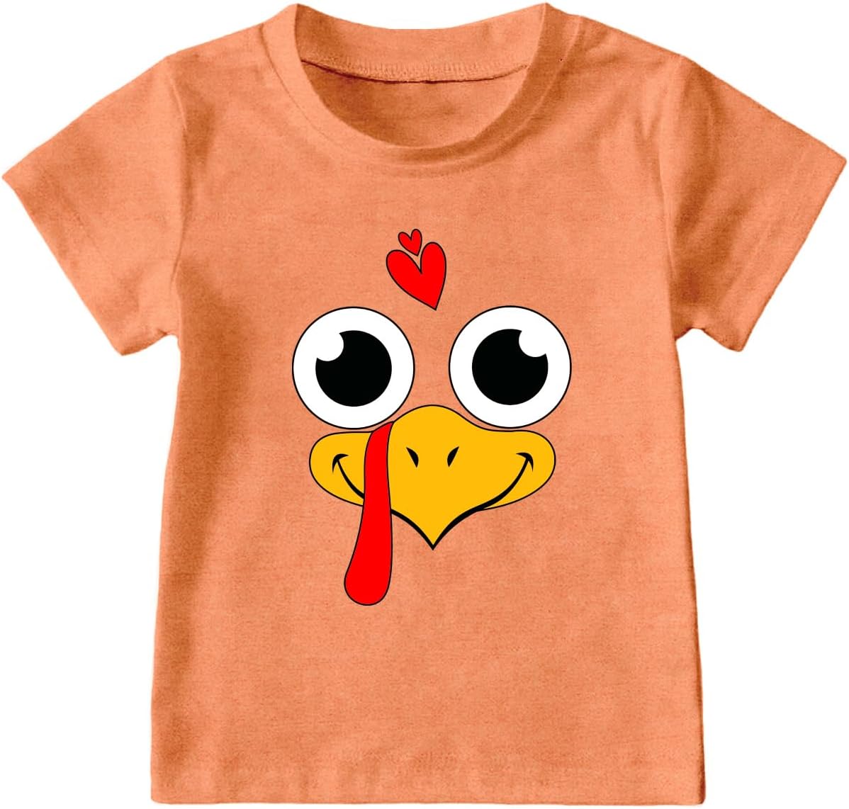LBP Thanksgiving Shirt for Toddlers Boys Girls Turkey Face T-Shirt Kids Thanksgiving Gobble Tee Tops
