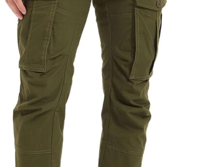 Plaid&Plain Men’s Cargo Pants Slim Fit with Articulated Knees