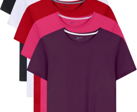 Brix Girls Shirts 5 Pack – Short Sleeve Tees for Girls T-Shirts 100% Cotton Tagless Kids Fashion Summer Tops.