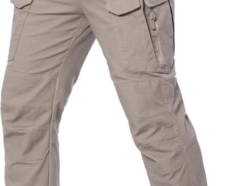 MANSDOUR Men’s Cotton Hiking Tactical Pants Lightweight Stretch Military Combat Cargo Work Pants