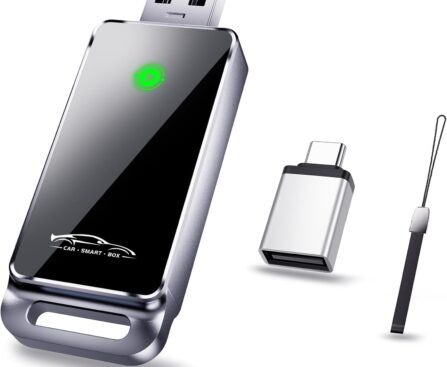 Wireless CarPlay Adapter 2024 Upgrade, Plug and Play, No Latency, Converts Factory Wired to Wireless, Compatible with iPhone 6+ and 2015+ Cars, Bluetooth 2.4GHz and Wi-Fi 2.4+5.8GHz