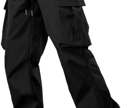 Comdecevis Men’s Casual Cargo Pants Workout Joggers Stretch Sweatpants Hiking Drawstring Tactical Pants with Multi Pockets