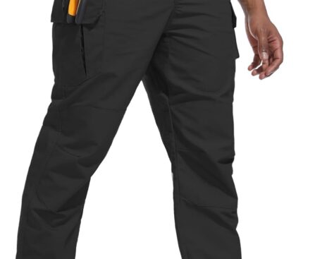 Men’s Cargo Work Pants Lightweight Ripstop Water, Resistant for Hiking, Tactical Missions with 7-Pocket