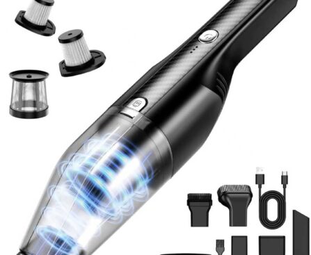 Handheld Vacuum Cordless -Car Vacuum Portable Cordless Cleaner with 11000Pa Powerful Suction,1.2lbs Lightweight, Type-C Charge, Multiple Accessories, Portable Hand Vacuum for Home, Pet and Car