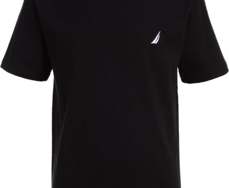 Nautica Boys Short Sleeve Solid Crew Neck T-Shirt, Soft, Comfortable, Relaxed Fit