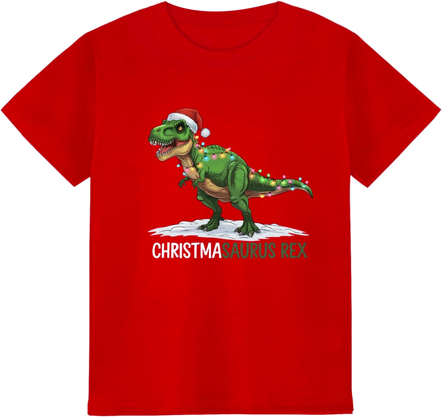 Christmas Shirts for Kids Featuring Cute Excavator Christmas Tree Dinosaur – Classic Crewneck Cotton Tees for Ages 2-7 Years