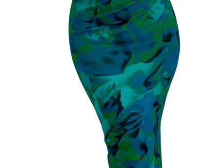 PRETTYGARDEN Women’s Bodycon Maxi Dress Fall Spring Fashion Long Sleeve Floral Print Tight Fitted Party Club Ruched Dresses