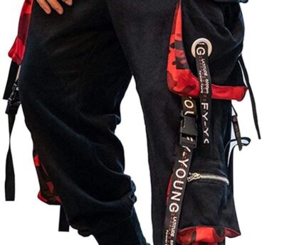 Hello MrLin Men’s Jogger Pants Punk Cargo Baggy Techwear Hip Hop Harem Pants Streetwear Tactical Track Pant