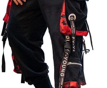 Hello MrLin Men’s Jogger Pants Punk Cargo Baggy Techwear Hip Hop Harem Pants Streetwear Tactical Track Pant