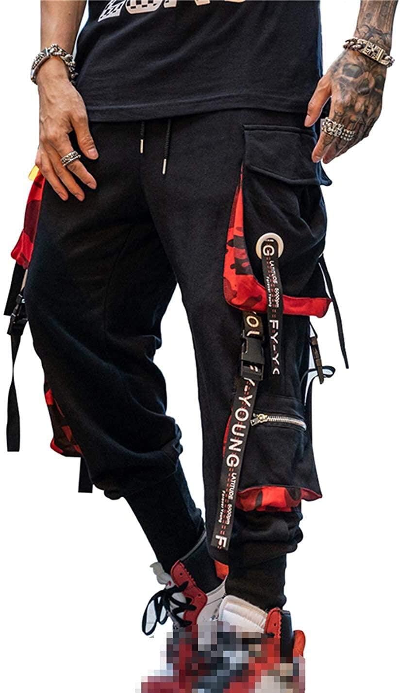 Hello MrLin Men’s Jogger Pants Punk Cargo Baggy Techwear Hip Hop Harem Pants Streetwear Tactical Track Pant