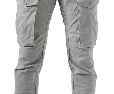 Plaid&Plain Men’s Cargo Pants Slim Fit with Articulated Knees