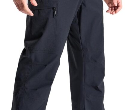 LOOGU Men’s Water Resistant Breathable Thin Cargo Pants for Fishing Hiking Outdoor with 7 Pockets