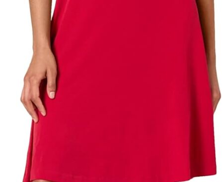 Amazon Essentials Women’s Gathered Short Sleeve Crew Neck A-line Dress (Available in Plus Size)