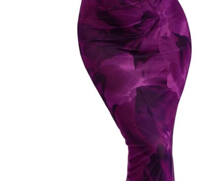 PRETTYGARDEN Women’s Bodycon Maxi Dress Fall Spring Fashion Long Sleeve Floral Print Tight Fitted Party Club Ruched Dresses