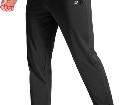 Pudolla 32″/34″/36″/38″ Inseam Men’s Tall Sweatpants with Zipper Pockets Lightweight Joggers for Athletic Workout Casual