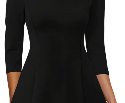 RUMIA Cocktail Dresses for Women A-Line Boat Neck Mini Dress (XS-2XL)