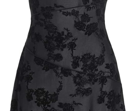 Verdusa Women’s Mini Dress Floral Spaghetti Strap Mesh Dresses Going Out Festival Concert Outfits Grunge Gothic Clothes