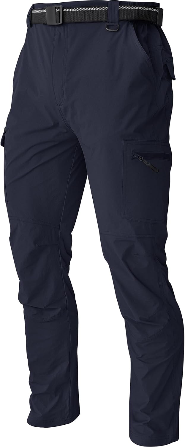 Men’s Cargo Work Hiking Pants Lightweight Water Resistant Quick Dry Fishing Travel Camping Outdoor Breathable Multi Pockets