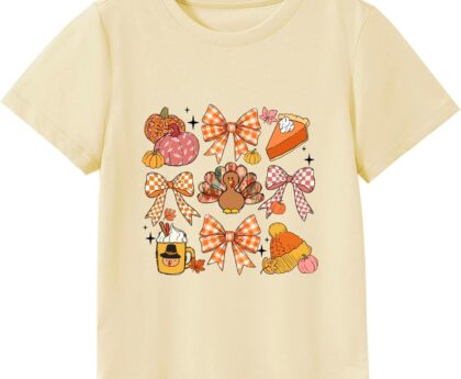 Thanksgiving Shirt for Boys Toddler Kids Funny Turkey Gobble Outfits Pumpkin Season Fall T-Shirt Tee 2-7 Years