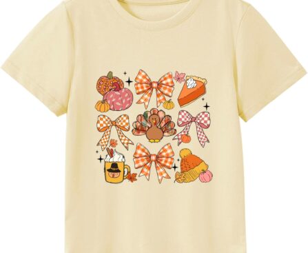 Thanksgiving Shirt for Boys Toddler Kids Funny Turkey Gobble Outfits Pumpkin Season Fall T-Shirt Tee 2-7 Years